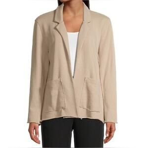 Eileen Fisher 100% Organic Cotton Organic Open-Front Blazer Office Wear Size XS